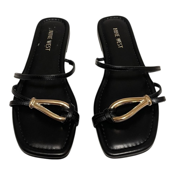 Nine West Black Sandals with Gold Accent - Picture 2 of 7